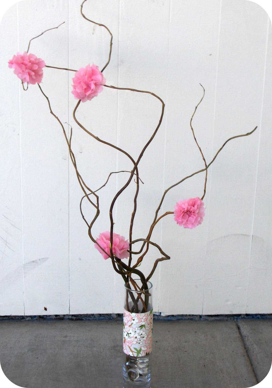 как сделать декоративные ветки для вазы